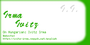 irma ivitz business card